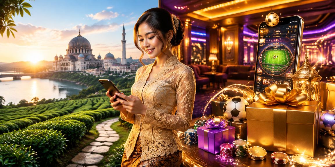 Pengguna Malaysia mengakses platform kasino mudah alih mc20 di Putrajaya dengan pakaian kebaya